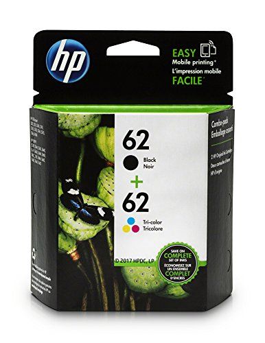HP N9J71AE 62 Original Ink Cartridges, Black and Tri-color, Multipack, 2 Count (Pack of 1)